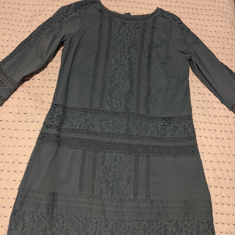 Abercrombie & Fitch Lace 3/4 Sleeve Shift Dress XS